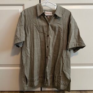 Vintage Plaid Short Sleeve Button Up Shirt